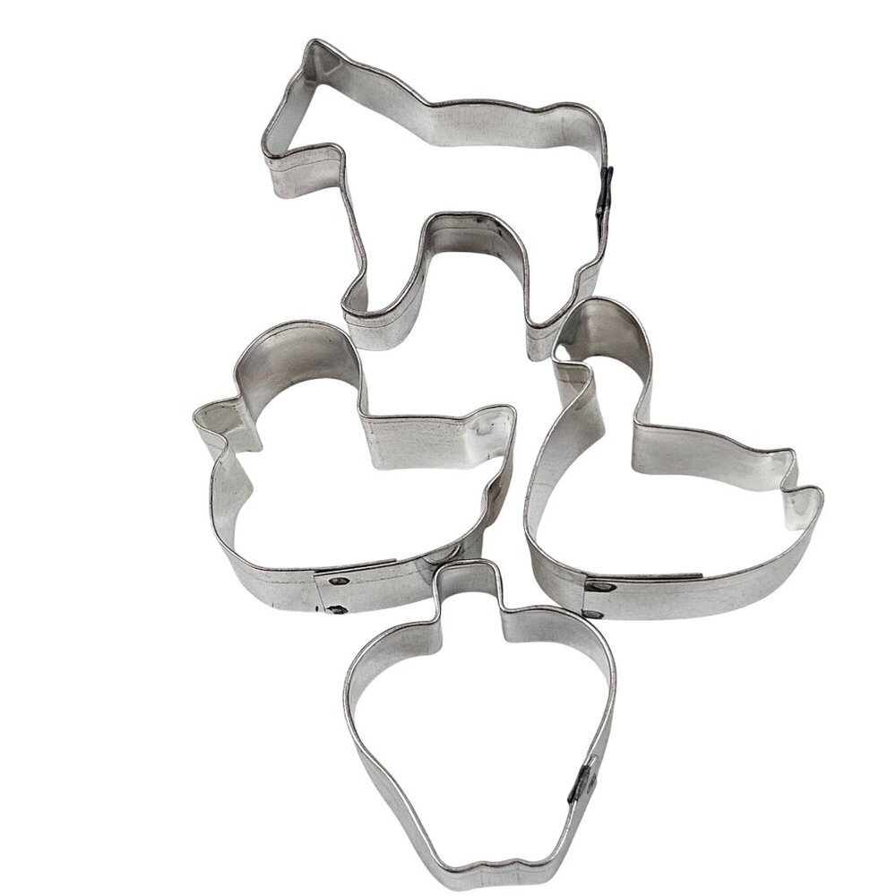 Vintage Mini Cookie Cutters Metal Heart Apple Horse Angel Gingerbread Man Woman - Picture 12 of 12